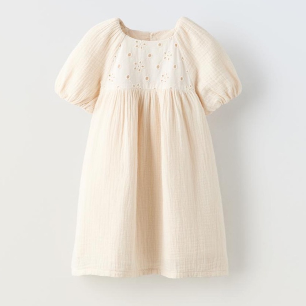 NWT Zara cotton contrasting muslin dress 2Y (18-24M)